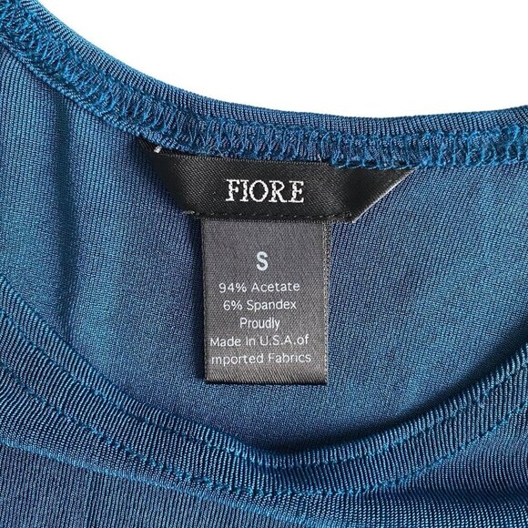 Fiore Peacock Blue Top Women's Sz S Elegant Timeless Classic Wardrobe Staple - Picture 4 of 7